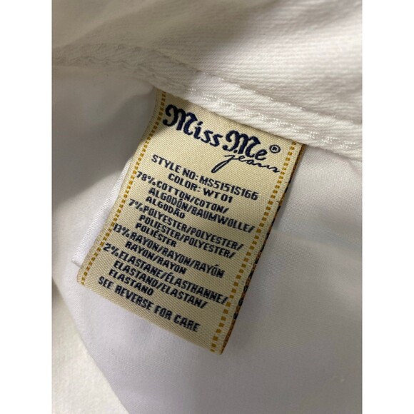 31 Miss Me Mid Rise Skinny Buttonfly Distressed White - Picture 8 of 8